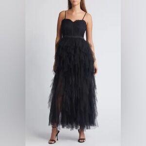 Corset lace and tulle gown